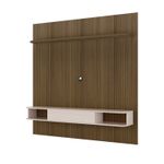 Painel Ripado Até 75 Polegadas Com Led 1 Porta 2 Nichos E Prateleira Belluno Artely Pinho/Off White