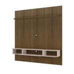 Painel Ripado Até 75 Polegadas Com Led 1 Porta 2 Nichos E Prateleira Belluno Artely Pinho/Off White