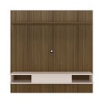 Painel Ripado Até 75 Polegadas Com Led 1 Porta 2 Nichos E Prateleira Belluno Artely Pinho/Off White