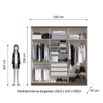 Guarda Roupas Casal Mendoza 6 Pt. 3 Gav. 230cm - Nogueira