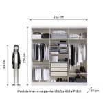 Guarda Roupas Casal Mendoza 6 Pt. 3 Gav. 230cm - Branco