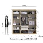 Guarda Roupas Casal Imola 6 Pt. 2 Gav. 1,80m - Cedro