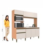 Cozinha Compacta J Carvalho Vitoria New 6 Portas 1 Gaveta Freijó/off White Marrom
