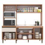 Cozinha Compacta J Carvalho Vitoria New 6 Portas 1 Gaveta Freijó/off White Marrom