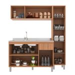 Cozinha Iara Modulada 3 Peças com Torre Quente Freijó/Off White