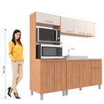 Cozinha Iara Modulada 3 Peças 7 Portas 1 Gaveta Freijó/Off White