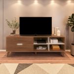 Rack Verona Aparador Bancada para Tv 75 Cedro / Off White