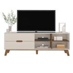 Rack Verona Aparador Bancada para Tv 75 Off White / Pinho