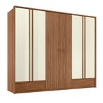 Guarda Roupa Casal 6 Portas 5 Gavetas Democrata - Jequitiba / Areia