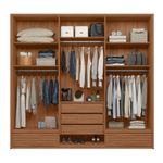 Guarda Roupa Casal 6 Portas 5 Gavetas Democrata - Jequitiba / Areia