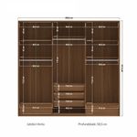 Guarda Roupa Casal 6 Portas 5 Gavetas Democrata - Jequitiba / Areia