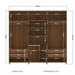 Guarda Roupa Casal com Pés 6 Portas 4 Gavetas Juriti - Jequitiba / Areia
