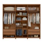 Guarda Roupa Casal com Pés 6 Portas 4 Gavetas Juriti - Jequitiba / Areia