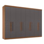 Guarda Roupa Casal 8 Portas 4 Gavetas Master New 8.4 - Jequitiba / Grafite