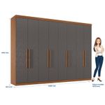 Guarda Roupa Casal 8 Portas 4 Gavetas Master New 8.4 - Jequitiba / Grafite
