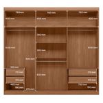 Guarda Roupa Casal 6 Portas 4 Gavetas Imaginare New - Jequitiba / Areia