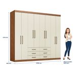 Guarda Roupa Casal Havana Master 8.6 8 Portas - Jequitiba / Areia
