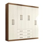 Guarda Roupa Casal 8 Portas 6 Gavetas Liverpool - Jequitiba / Areia