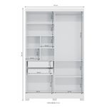 Guarda Roupas de Solteiro 2 portas de correr e 2 gavetas Málaga 143cm - Branco