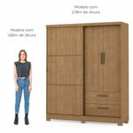 Guarda Roupas de Solteiro 3 Portas e 2 gavetas Bilbau - Freijó