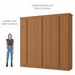 Guarda Roupas de Casal 6 portas e 3 gavetas Dubai - Canela