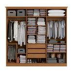 Guarda Roupas de Casal 6 portas e 3 gavetas Dubai - Canela / Azul Profundo