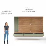 Painel Para Tv Até 75 Polegadas 3 Gavetas 1 Prateleira Com Ripado Copiapó - Carvalho/Menta