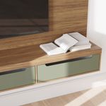Painel Para Tv Até 75 Polegadas 3 Gavetas 1 Prateleira Com Ripado Copiapó - Carvalho/Menta