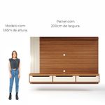 Painel Para Tv Até 75 Polegadas 3 Gavetas 1 Prateleira Com Ripado Copiapó - Cinamomo / Off White