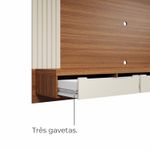 Painel Para Tv Até 75 Polegadas 3 Gavetas 1 Prateleira Com Ripado Copiapó - Cinamomo / Off White