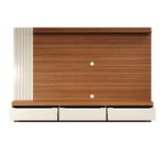Painel Para Tv Até 75 Polegadas 3 Gavetas 1 Prateleira Com Ripado Copiapó - Cinamomo / Off White