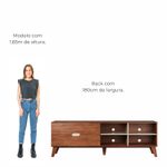 Rack Bancada Seul para Tv 75 com 2 Gavetas - Cedro / Off white