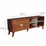 Rack Bancada Seul para Tv 75 com 2 Gavetas - Cedro / Off white