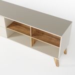 Rack Bancada Seul para Tv 75 com 2 Gavetas - Off White / Pinho