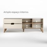Rack Bancada Seul para Tv 75 com 2 Gavetas - Off White / Pinho