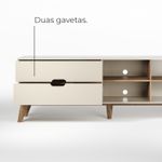 Rack Bancada Seul para Tv 75 com 2 Gavetas - Off White / Pinho