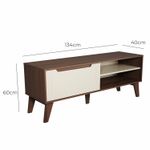 Rack para TV até 60 Pol com 1 porta Arica - Amêndoa/Off White