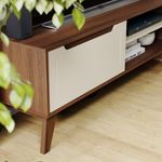 Rack para TV até 60 Pol com 1 porta Arica - Amêndoa/Off White