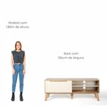 Rack para TV até 60 Pol com 1 porta Arica - Carvalho / Off White