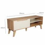 Rack para TV até 60 Pol com 1 porta Arica - Carvalho / Off White