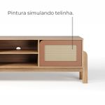 Rack Bancada Para Tv Até 60 Polegadas 1 Porta 2 Gavetas 2 Nichos Iquique - Carvalho/Terracota
