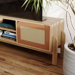 Rack Bancada Para Tv Até 60 Polegadas 1 Porta 2 Gavetas 2 Nichos Iquique - Carvalho/Terracota