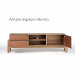 Rack Bancada Para Tv Até 60 Polegadas 1 Porta 2 Gavetas 2 Nichos Iquique - Carvalho/Terracota