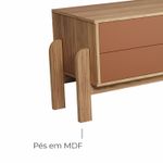 Rack Bancada Para Tv Até 60 Polegadas 1 Porta 2 Gavetas 2 Nichos Iquique - Carvalho/Terracota