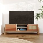 Rack Bancada Para Tv Até 60 Polegadas 1 Porta 2 Gavetas 2 Nichos Iquique - Carvalho/Terracota