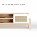 Rack Bancada Para Tv Até 60 Polegadas 1 Porta 2 Gavetas 2 Nichos Iquique - Naturale / Branco