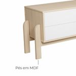 Rack Bancada Para Tv Até 60 Polegadas 1 Porta 2 Gavetas 2 Nichos Iquique - Naturale / Branco