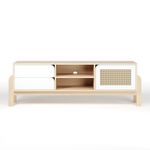 Rack Bancada Para Tv Até 60 Polegadas 1 Porta 2 Gavetas 2 Nichos Iquique - Naturale / Branco