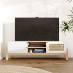 Rack Bancada Para Tv Até 60 Polegadas 1 Porta 2 Gavetas 2 Nichos Iquique - Naturale / Branco