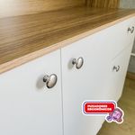 Armário de Cozinha Corunha 6 Portas 1 Gaveta Ripada - Freijó / Vanila